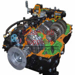 ZF 16S Ecosplit Gearbox for Heavy Trucks 16F + 2R Cutaway Model
